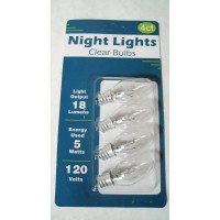 Home Life Essentials Night Light Clear Bulbs 4Ct