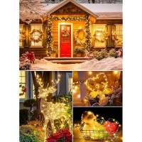 66Ft 200 Led Outdoor String Lights Warm White Fairy Lights Battery Operated With Remote Twinkle Lights For Bedroom Patio Party