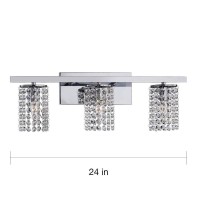 Jojospring Otis Designs Chrome And Crystal 3-Light Round Shade Wall Sconce