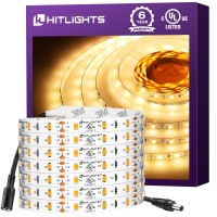 Hitlights Led Strip Lights Warm White 3000K, 16.4Ft Premium Tape Light For Bedroom, 300 Leds/Reel, 150Lm/Ft, 22W, Ul-Listed, 12V Flexible Dimmable Rope Lights For Room, Home, Under Cabinet Lighting