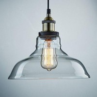 Claxy Ecopower Industrial Edison Vintage Style 1-Light Pendant Glass Hanging Light