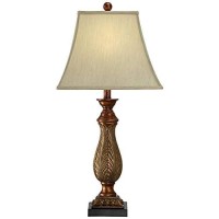 Regency Hill Traditional Style Table Lamps 29 Tall Set Of 2 Two Tone Gold Brown Leaf Linen Rectangular Bell Fabric Shade Decor For Living Room Bedroom House Bedside Nightstand Home Office