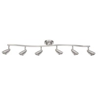 Sunset Lighting F2985-80 Six Light Tracklight With Bright Satin Nickel Finish