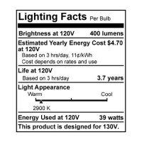 Bulbrite H39Par30Sp3/Eco 39-Watt Eco Halogen Par30, 50W Halogen Equivalent, Medium (E26) Base, 130V, Spot