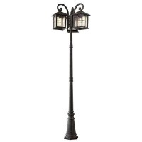 Home Decorators Collection Brimfield 3-Head Aged Iron Outdoor Post Light