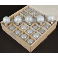 Novelty Lights G50 Outdoor String Light Globe Replacement Bulbs, E12/C7 Base, Frosted White, 25 Pack