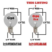 Novelty Lights G50 Outdoor String Light Globe Replacement Bulbs, E12/C7 Base, Frosted White, 25 Pack