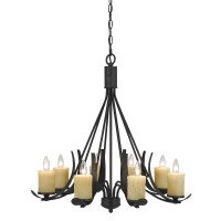 Transitional Eight Light Chandelier from Morelia collection in Black Smith finish 30 00 inches