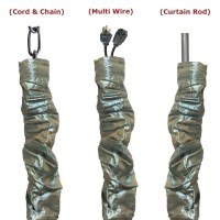 Rdi Cord Chain Cover 4 Feet Silk Type Fabric Chandelier Pendant Lighting Chain Cable Management Touch Fastener Green Gold