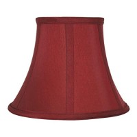 Urbanest Softback Bell Lampshade, Faux Silk, 5-Inch By 9-Inch By 7-Inch, Burgundy, Spider-Fitter