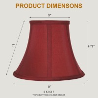 Urbanest Softback Bell Lampshade, Faux Silk, 5-Inch By 9-Inch By 7-Inch, Burgundy, Spider-Fitter