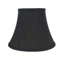 Urbanest Softback Bell Lampshade, Faux Silk, 5-Inch By 9-Inch By 7-Inch, Black, Spider-Fitter