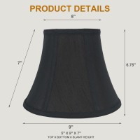 Urbanest Softback Bell Lampshade, Faux Silk, 5-Inch By 9-Inch By 7-Inch, Black, Spider-Fitter