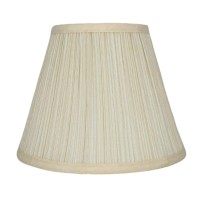 Urbanest Mushroom Pleated Softback Lamp Shade, Faux Silk, 5-Inch By 9-Inch By 7-Inch, Eggshell, Spider Fitter