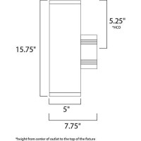 Lightray-30W 2 Led Wall Sconce In Modern Style-5 Inches Wide By 15.75 Inches High-Architectural Bronze Finish