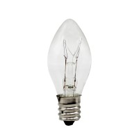 Creative Hobbies Box Of 25 Clear Blinker Light Bulbs, C7 Candelabra Base,Random Blinking - Great For Night Lights And Christmas Strings | 7 Watt Candelabra Base