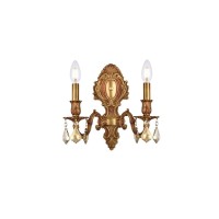 Elegant lighting 9602w10fggt monarch 2light crystal wall sconce finished in French gold with smoky Golden Teak crystals elegant lighting 9602w10fggt features base finish French gold with smoky Golden Teak crystal choose from royal cut or Swarovski element