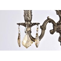 Elegant lighting 9602w10fggt monarch 2light crystal wall sconce finished in French gold with smoky Golden Teak crystals elegant lighting 9602w10fggt features base finish French gold with smoky Golden Teak crystal choose from royal cut or Swarovski element