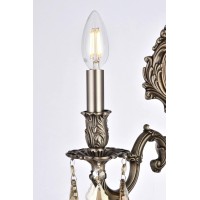 Elegant lighting 9602w10fggt monarch 2light crystal wall sconce finished in French gold with smoky Golden Teak crystals elegant lighting 9602w10fggt features base finish French gold with smoky Golden Teak crystal choose from royal cut or Swarovski element