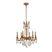 Elegant lighting 9206d23fggt Rosalie 6light singletier crystal chandelier finished in French gold with smoky Golden Teak crystals elegant lighting 9206d23fggt features base finish French gold with smoky Golden Teak crystal choose from royal cut or Swarovs