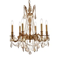 Elegant lighting 9206d23fggt Rosalie 6light singletier crystal chandelier finished in French gold with smoky Golden Teak crystals elegant lighting 9206d23fggt features base finish French gold with smoky Golden Teak crystal choose from royal cut or Swarovs