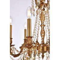 Elegant lighting 9206d23fggt Rosalie 6light singletier crystal chandelier finished in French gold with smoky Golden Teak crystals elegant lighting 9206d23fggt features base finish French gold with smoky Golden Teak crystal choose from royal cut or Swarovs