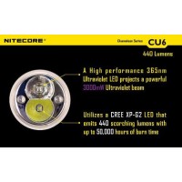 Nitecore Cu6 High Power 3000Mw 365Nm Ultraviolet Uv-A 440 Lumens White Dual Beam Professional Inspection Led Flashlight