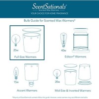 Scentsationals 25W Wax Warmer Bulbs, 25 Watt Light Bulb Candelabra E12 Base - Replacement Electric Plug-In Full Size Wax Melter Candle, Certified Style G50 120 Volt (2 Bulbs)