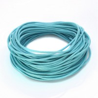 Beadnova Genuine Round Leather Cord Light Blue Leather Strips For Jewelry Making Bracelet Necklace Beading (11 Yards,15Mm)