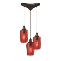 Hammered Glass Configurable Multi Pendant - Oil Rubbed Bronze