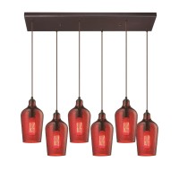 Hammered Glass Configurable Multi Pendant - Oil Rubbed Bronze