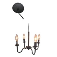 Urbanest Shire 4-Light Hardwire Chandelier,Black