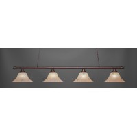 Oxford 4 Light Bar Shown In Bronze Finish With 14 Italian Marble Glass