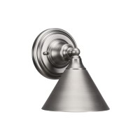 Wall Sconce Shown In Brushed Nickel Finish With 7 Bronze Cone Metal Shade