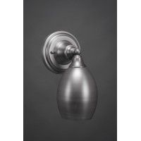 Wall Sconce Shown In Brushed Nickel Finish With 5 Bronze Oval Metal Shade