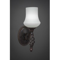 Elegante Wall Sconce Shown In Dark Granite Finish With 5 Zilo White Linen Glass