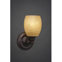 Wall Sconce Shown In Bronze Finish With 5 Cayenne Linen Glass