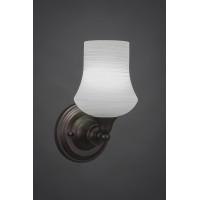 Wall Sconce Shown In Bronze Finish With 5.5 Zilo White Linen Glass