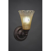 Wall Sconce Shown In Bronze Finish With 5.5 Amber Crystal Glass