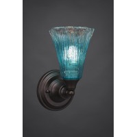 Wall Sconce Shown In Bronze Finish With 5.5 Teal Crystal Glass