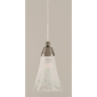 Cord Mini Pendant Shown In Brushed Nickel Finish With 5.5 Frosted Crystal Glass