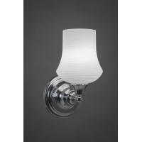 Wall Sconce Shown In Chrome Finish With 5.5 Zilo White Linen Glass