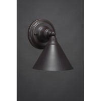 Wall Sconce Shown In Dark Granite Finish With 7 Bronze Cone Metal Shade