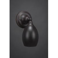 Wall Sconce Shown In Dark Granite Finish With 5 Bronze Oval Metal Shade