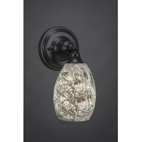 Wall Sconce Shown In Matte Black Finish With 5 Natural Fusion Glass