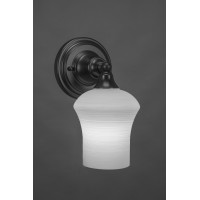 Wall Sconce Shown In Matte Black Finish With 5.5 Zilo White Linen Glass