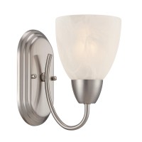 Designers Fountain 15005-1B-35 Torino Wall Sconce, Brushed Nickel,Silver, 8 In.