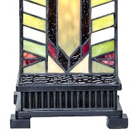 River Of Goods - Stone Mountain Stained Glass Table Lamp - 1725A H - Table Lamp For Bedroom - Bedside Hurricane Lamp - Desk Lamps For Home Office - Tiffany Style