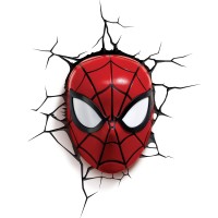 3Dlightfx 816733002224 Marvel Spiderman Mask 3D Deco Light Plastic Red