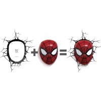 3Dlightfx 816733002224 Marvel Spiderman Mask 3D Deco Light Plastic Red